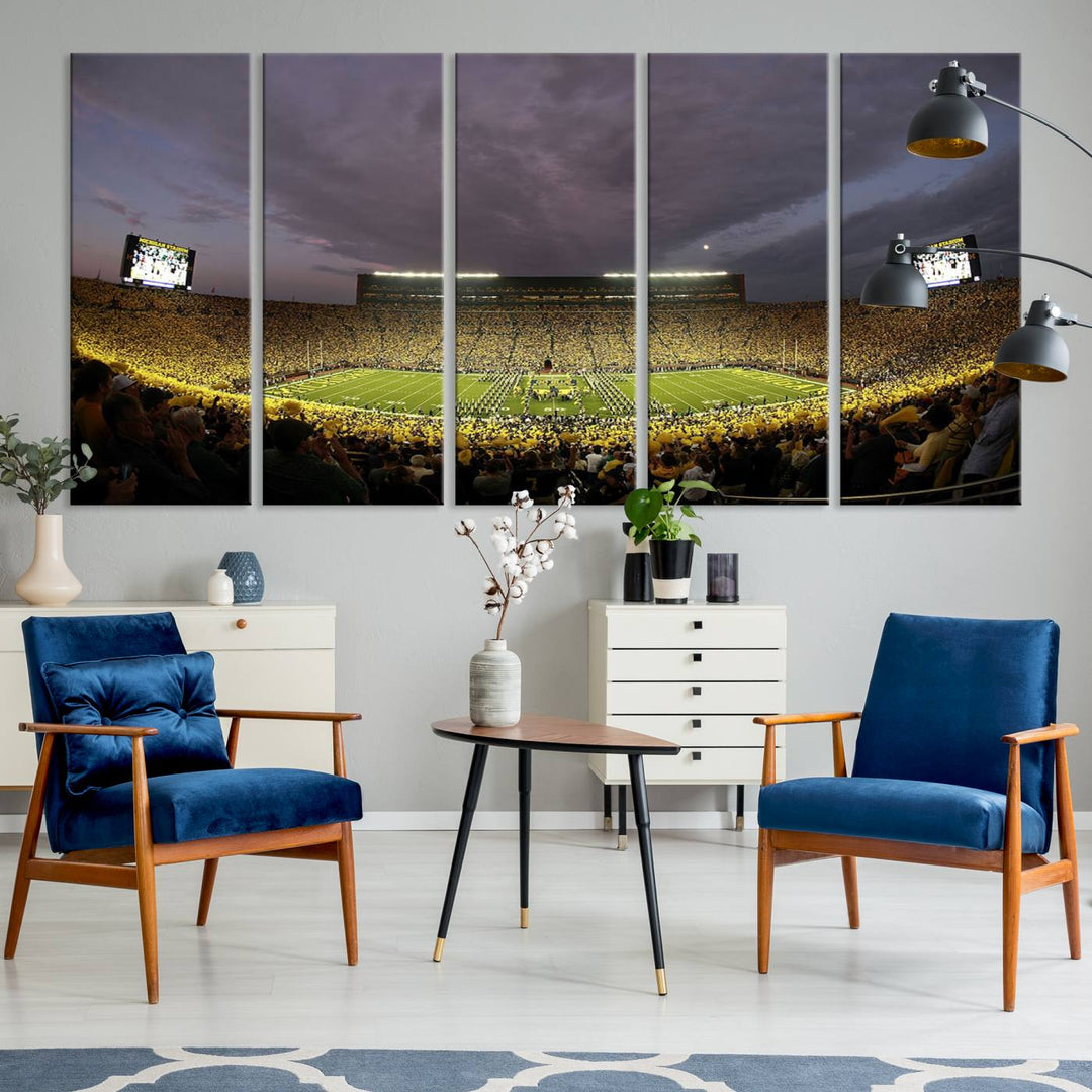 Michigan Wolverine Stadium Wall Art Canvas Print