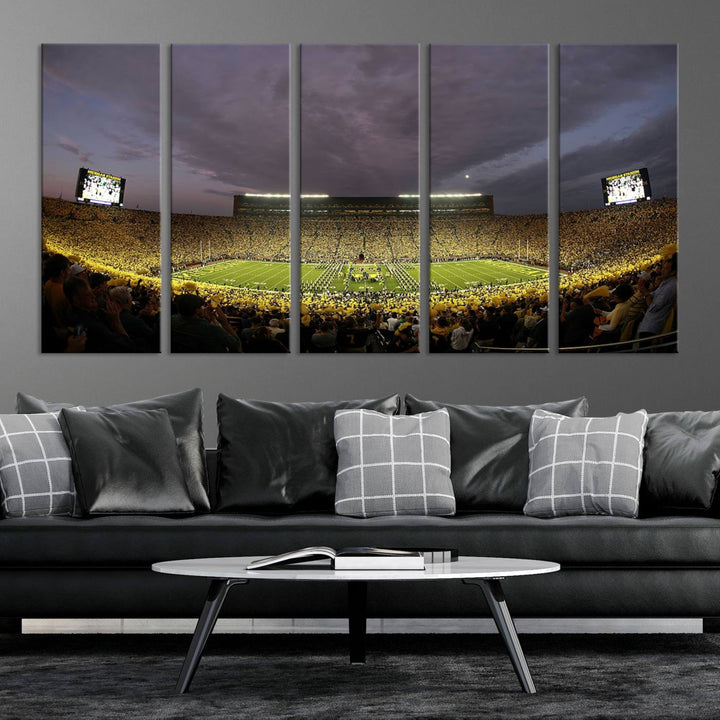 Michigan Wolverine Stadium Wall Art Canvas Print