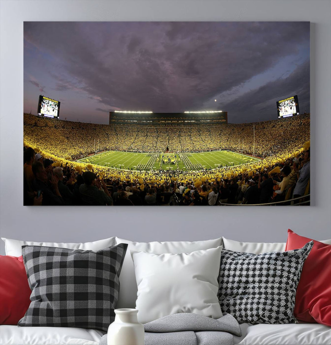 Michigan Wolverine Stadium Wall Art Canvas Print