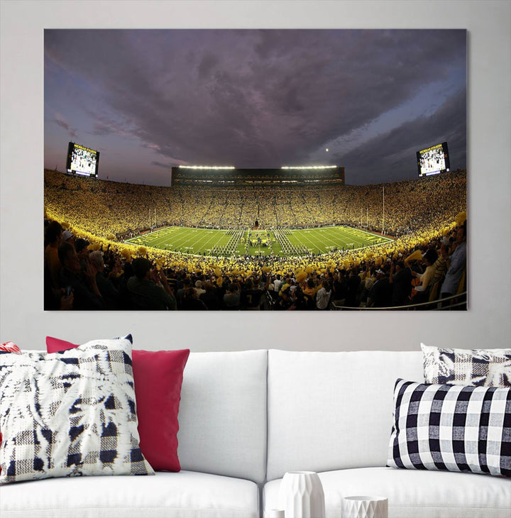 Michigan Wolverine Stadium Wall Art Canvas Print