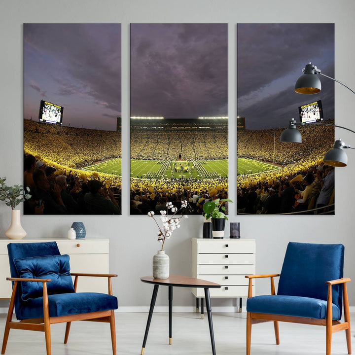 Michigan Wolverine Stadium Wall Art Canvas Print