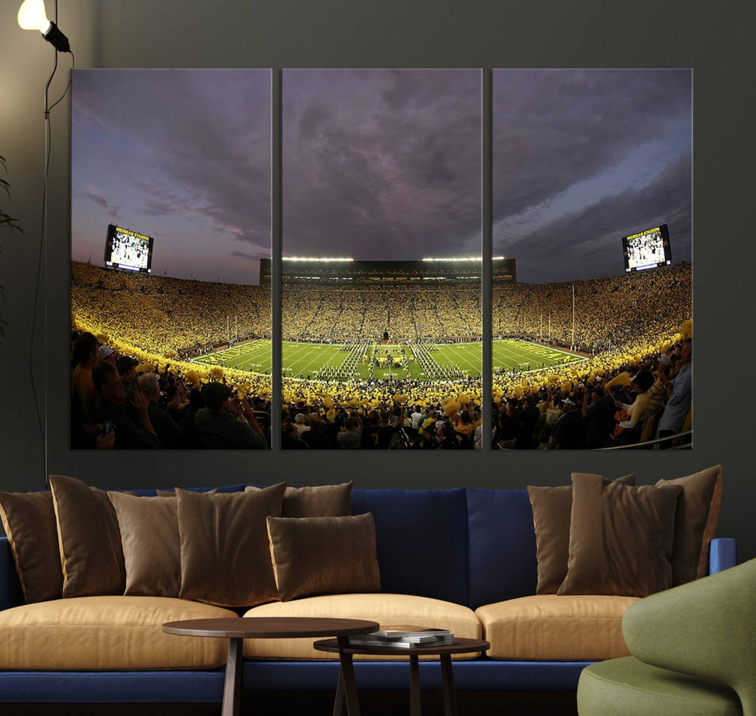 Michigan Wolverine Stadium Wall Art Canvas Print