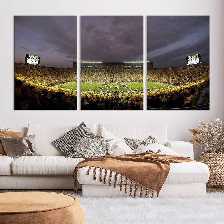 Michigan Wolverine Stadium Wall Art Canvas Print