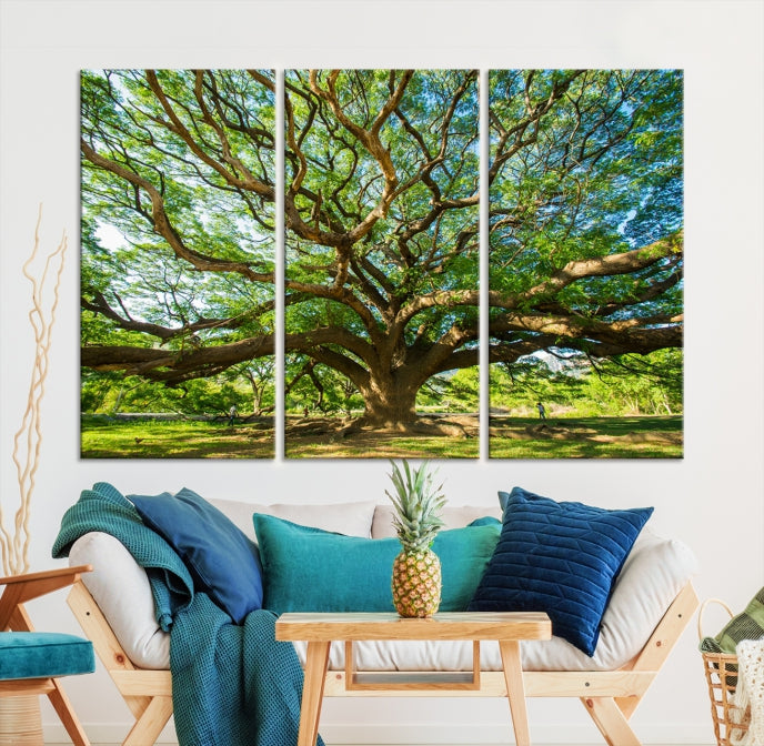 Mighty Angel Oak Tree Wall Art Framed Big Tree Nature Canvas Print