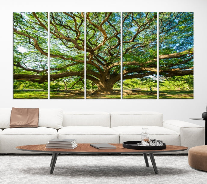 Mighty Angel Oak Tree Wall Art Framed Big Tree Nature Canvas Print