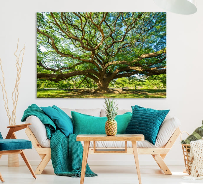 Mighty Angel Oak Tree Wall Art Framed Big Tree Nature Canvas Print