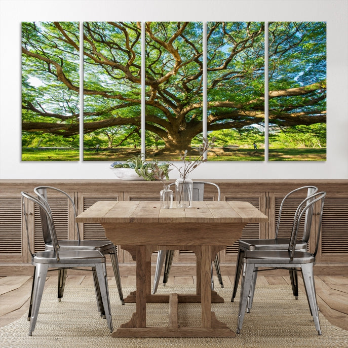 Mighty Angel Oak Tree Wall Art Framed Big Tree Nature Canvas Print