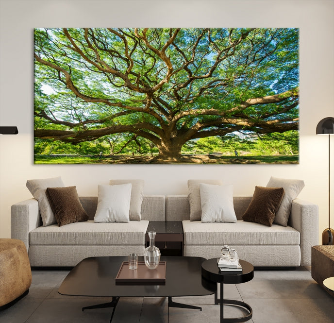 Mighty Angel Oak Tree Wall Art Framed Big Tree Nature Canvas Print