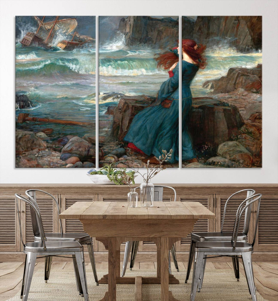 Miranda - The Tempest, by John William Waterhouse Wall Art Canvas Print