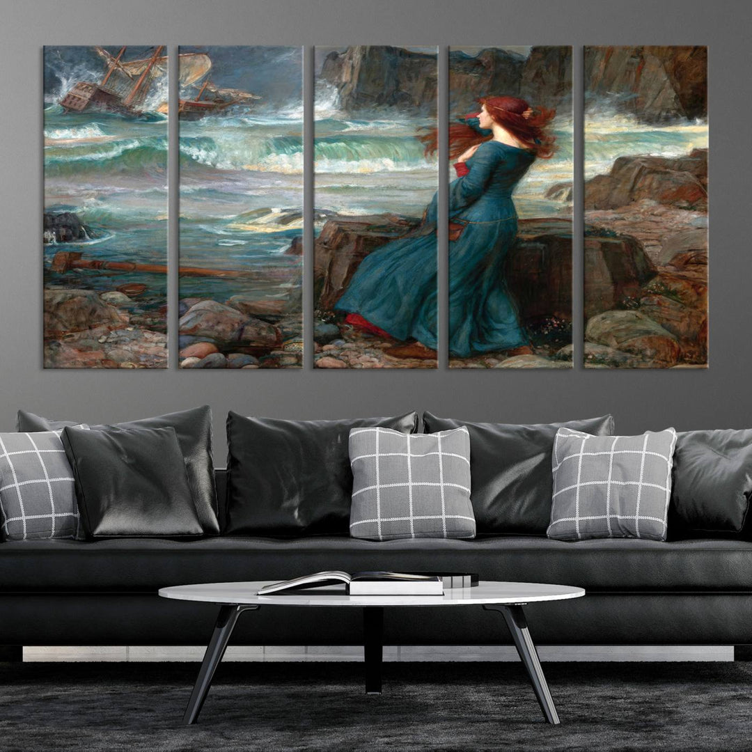 Miranda - The Tempest, by John William Waterhouse Wall Art Canvas Print