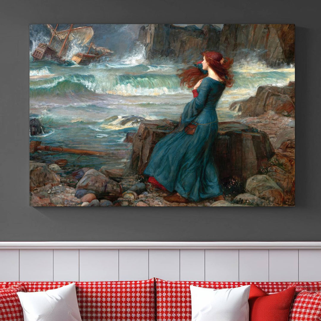 Miranda - The Tempest, by John William Waterhouse Wall Art Canvas Print