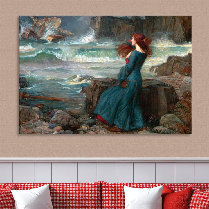 Miranda - The Tempest, by John William Waterhouse Wall Art Canvas Print