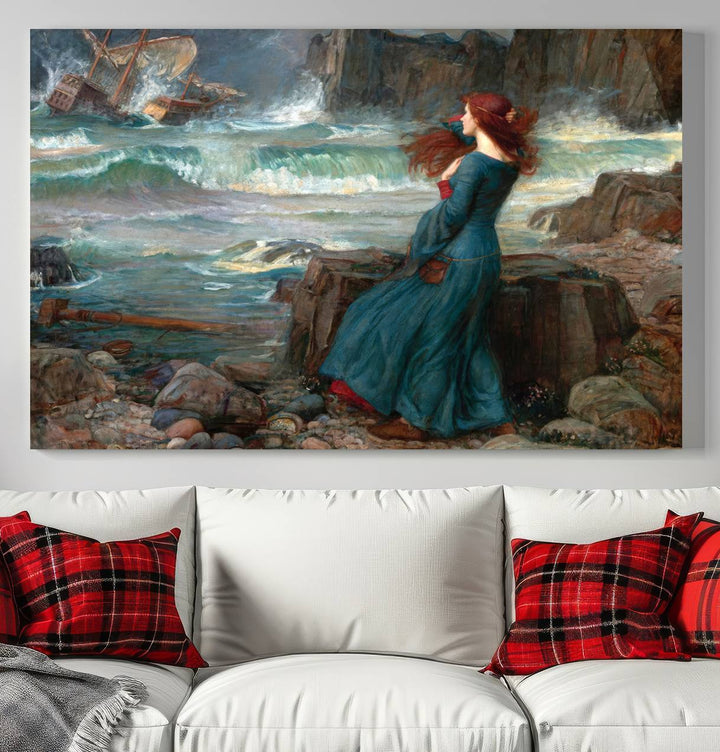 Miranda - The Tempest, by John William Waterhouse Wall Art Canvas Print