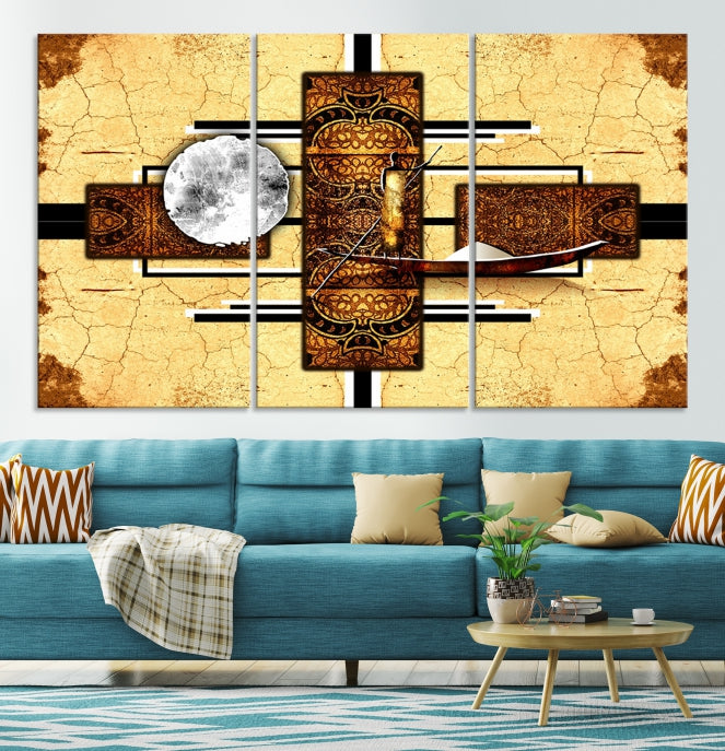 Modern Abstract African Style Extra Large Framed Wall Art Canvas Print