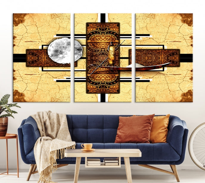 Modern Abstract African Style Extra Large Framed Wall Art Canvas Print