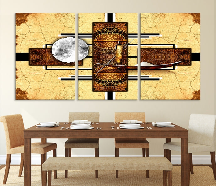 Modern Abstract African Style Extra Large Framed Wall Art Canvas Print