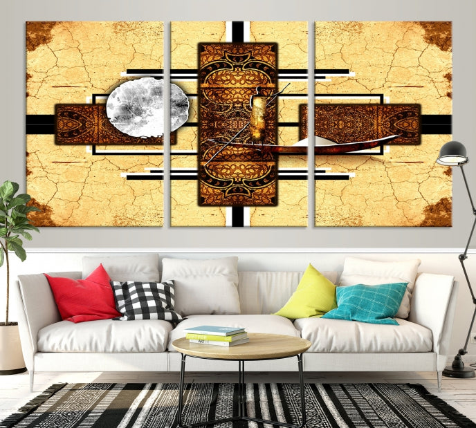 Modern Abstract African Style Extra Large Framed Wall Art Canvas Print