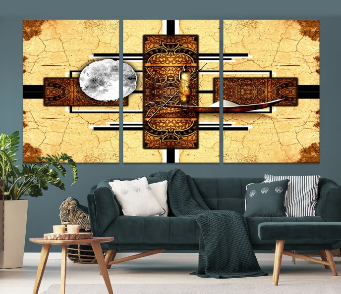 Modern Abstract African Style Extra Large Framed Wall Art Canvas Print