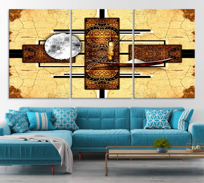 Modern Abstract African Style Extra Large Framed Wall Art Canvas Print