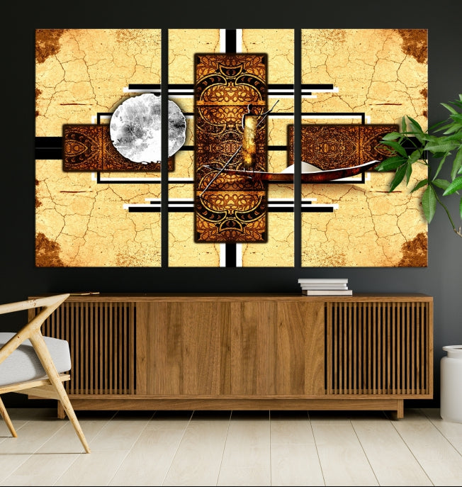 Modern Abstract African Style Extra Large Framed Wall Art Canvas Print