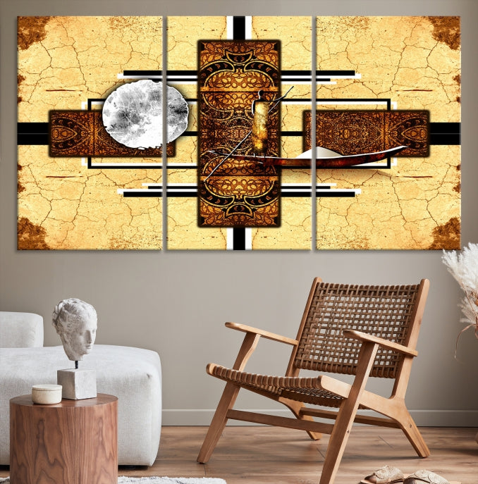 Modern Abstract African Style Extra Large Framed Wall Art Canvas Print