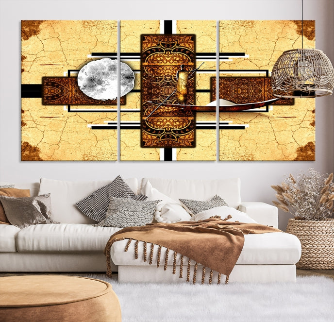 Modern Abstract African Style Extra Large Framed Wall Art Canvas Print