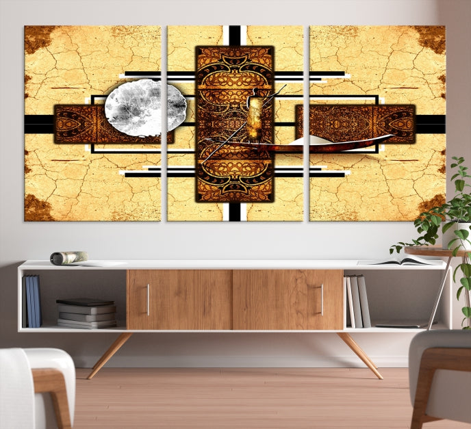 Modern Abstract African Style Extra Large Framed Wall Art Canvas Print