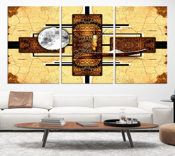 Modern Abstract African Style Extra Large Framed Wall Art Canvas Print