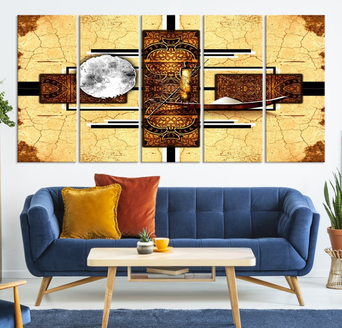 Modern Abstract African Style Extra Large Framed Wall Art Canvas Print