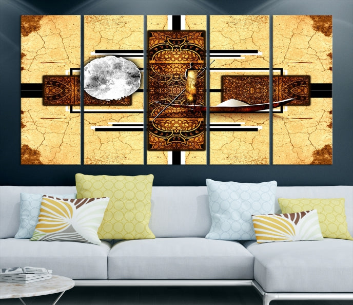 Modern Abstract African Style Extra Large Framed Wall Art Canvas Print