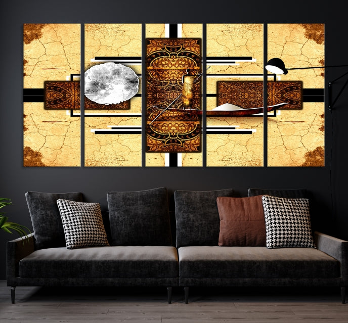 Modern Abstract African Style Extra Large Framed Wall Art Canvas Print