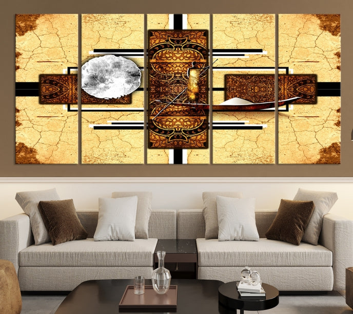 Modern Abstract African Style Extra Large Framed Wall Art Canvas Print