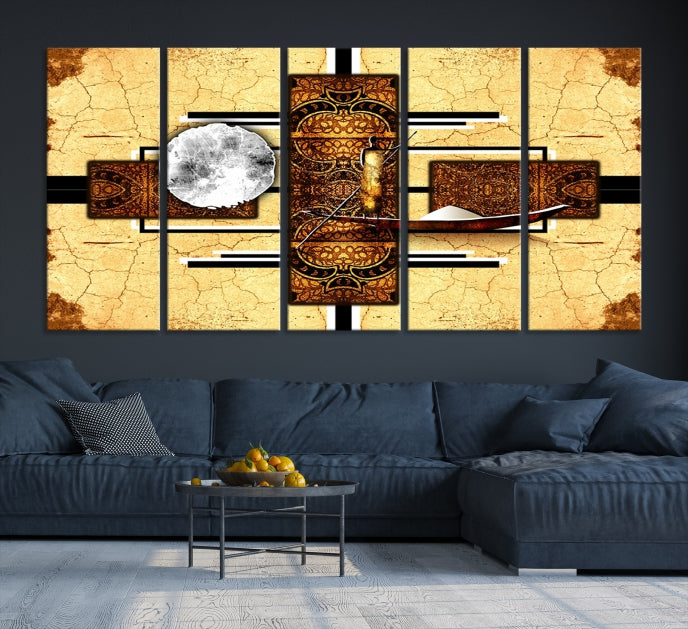 Modern Abstract African Style Extra Large Framed Wall Art Canvas Print