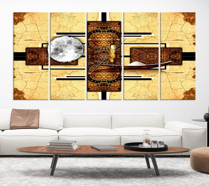 Modern Abstract African Style Extra Large Framed Wall Art Canvas Print