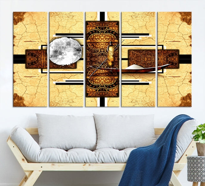 Modern Abstract African Style Extra Large Framed Wall Art Canvas Print