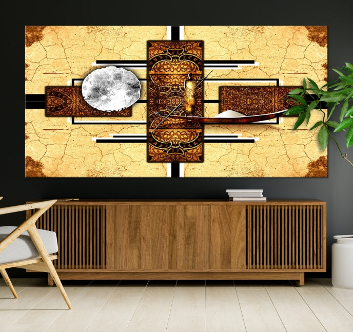 Modern Abstract African Style Extra Large Framed Wall Art Canvas Print