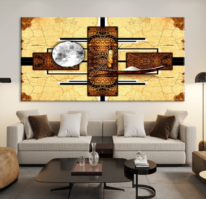 Modern Abstract African Style Extra Large Framed Wall Art Canvas Print