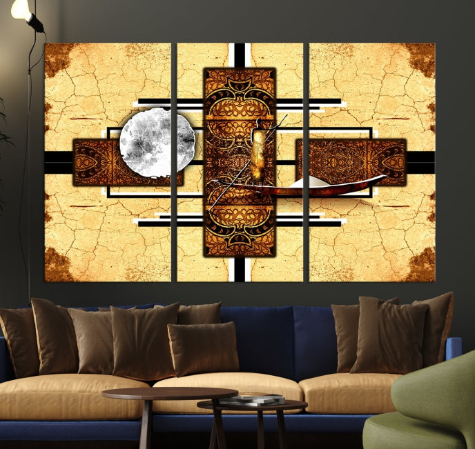 Modern Abstract African Style Extra Large Framed Wall Art Canvas Print