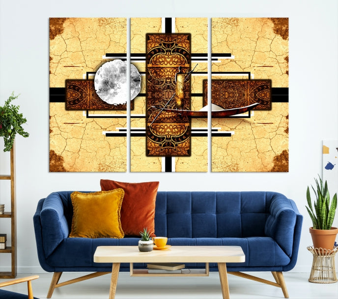 Modern Abstract African Style Extra Large Framed Wall Art Canvas Print