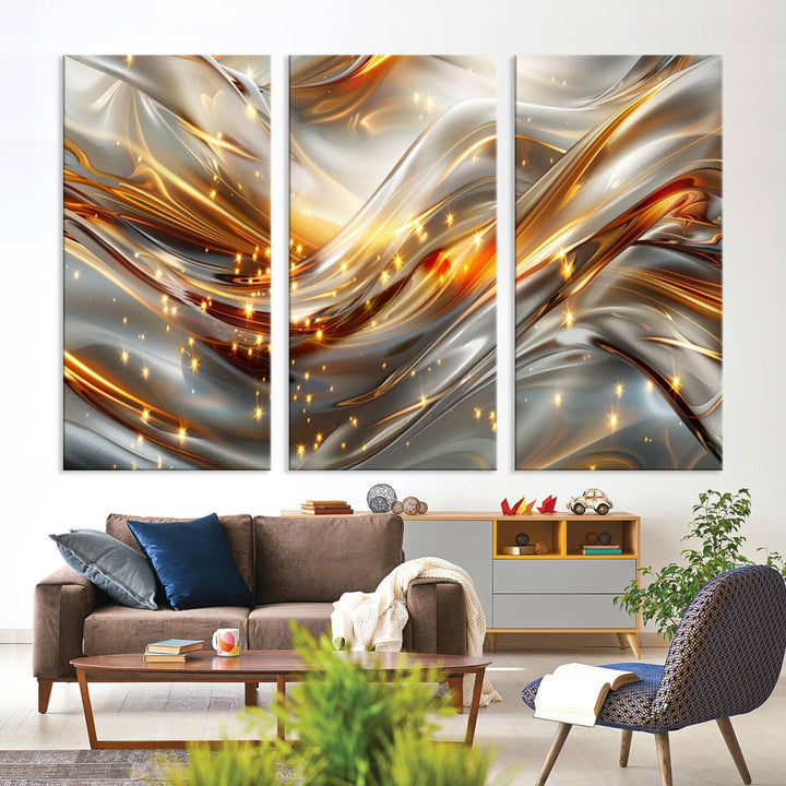 Modern abstract art Black and Gold art Multi panel canvas room wall decor Abstract wall art Abstract painting Extra large wall art