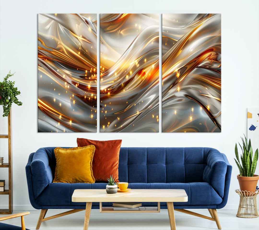 Modern abstract art Black and Gold art Multi panel canvas room wall decor Abstract wall art Abstract painting Extra large wall art