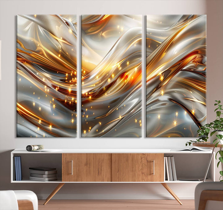 Modern abstract art Black and Gold art Multi panel canvas room wall decor Abstract wall art Abstract painting Extra large wall art