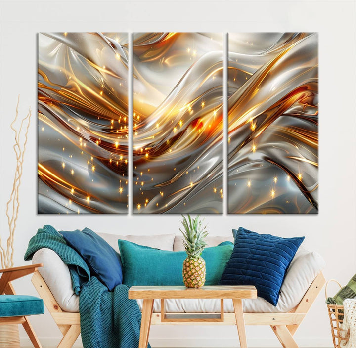 Modern abstract art Black and Gold art Multi panel canvas room wall decor Abstract wall art Abstract painting Extra large wall art