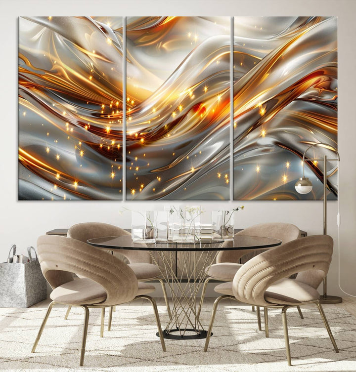 Modern abstract art Black and Gold art Multi panel canvas room wall decor Abstract wall art Abstract painting Extra large wall art