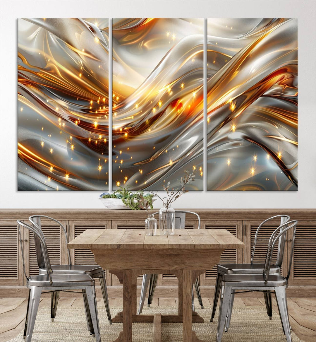 Modern abstract art Black and Gold art Multi panel canvas room wall decor Abstract wall art Abstract painting Extra large wall art