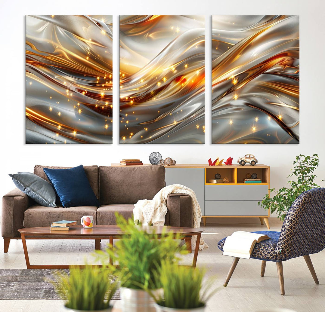 Modern abstract art Black and Gold art Multi panel canvas room wall decor Abstract wall art Abstract painting Extra large wall art