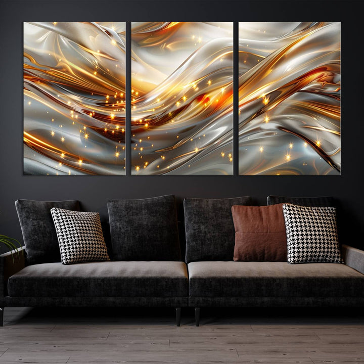 Modern abstract art Black and Gold art Multi panel canvas room wall decor Abstract wall art Abstract painting Extra large wall art