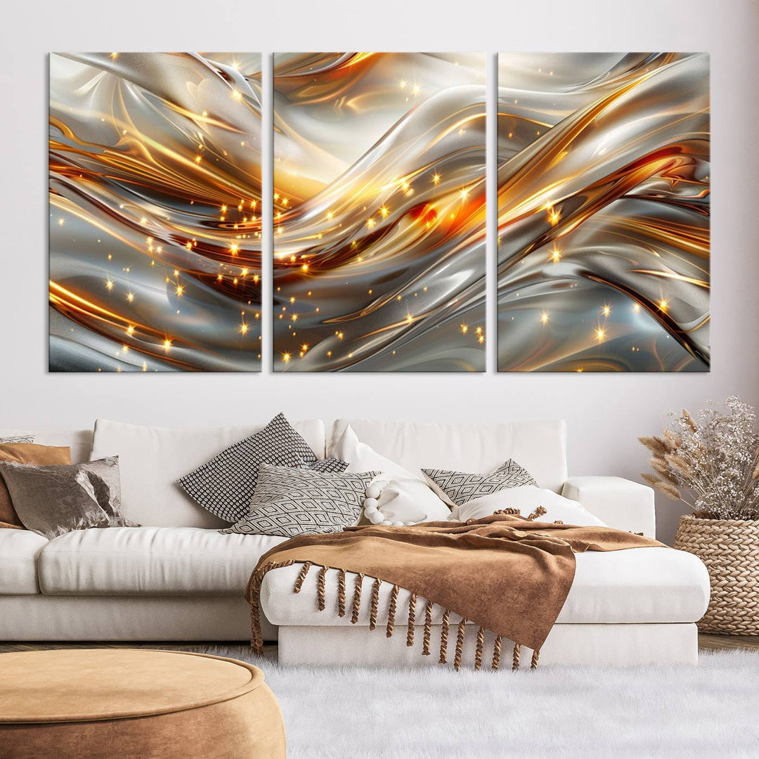 Modern abstract art Black and Gold art Multi panel canvas room wall decor Abstract wall art Abstract painting Extra large wall art