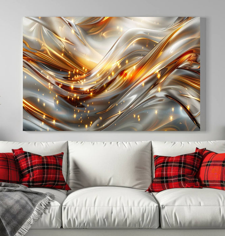 Modern abstract art Black and Gold art Multi panel canvas room wall decor Abstract wall art Abstract painting Extra large wall art