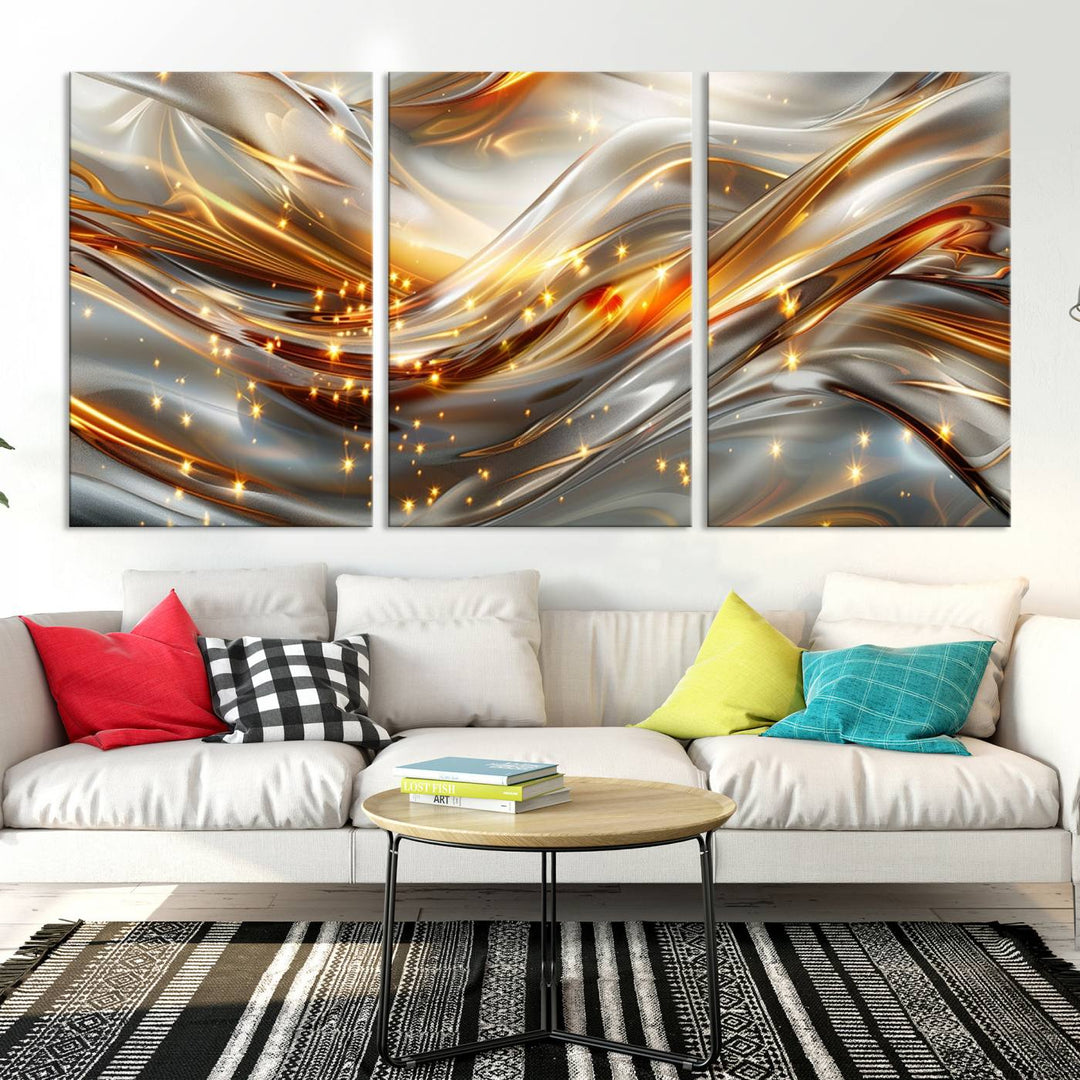 Modern abstract art Black and Gold art Multi panel canvas room wall decor Abstract wall art Abstract painting Extra large wall art